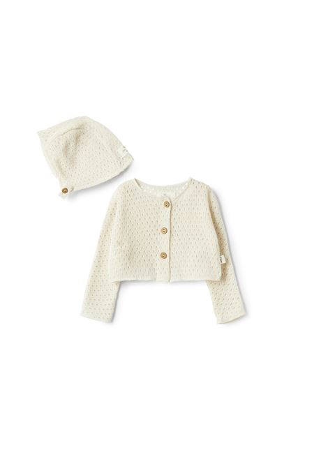 Set Con Cardigan e Cappello In Maglia Traforata TEDDY & MINOU | E25GD018M5014109